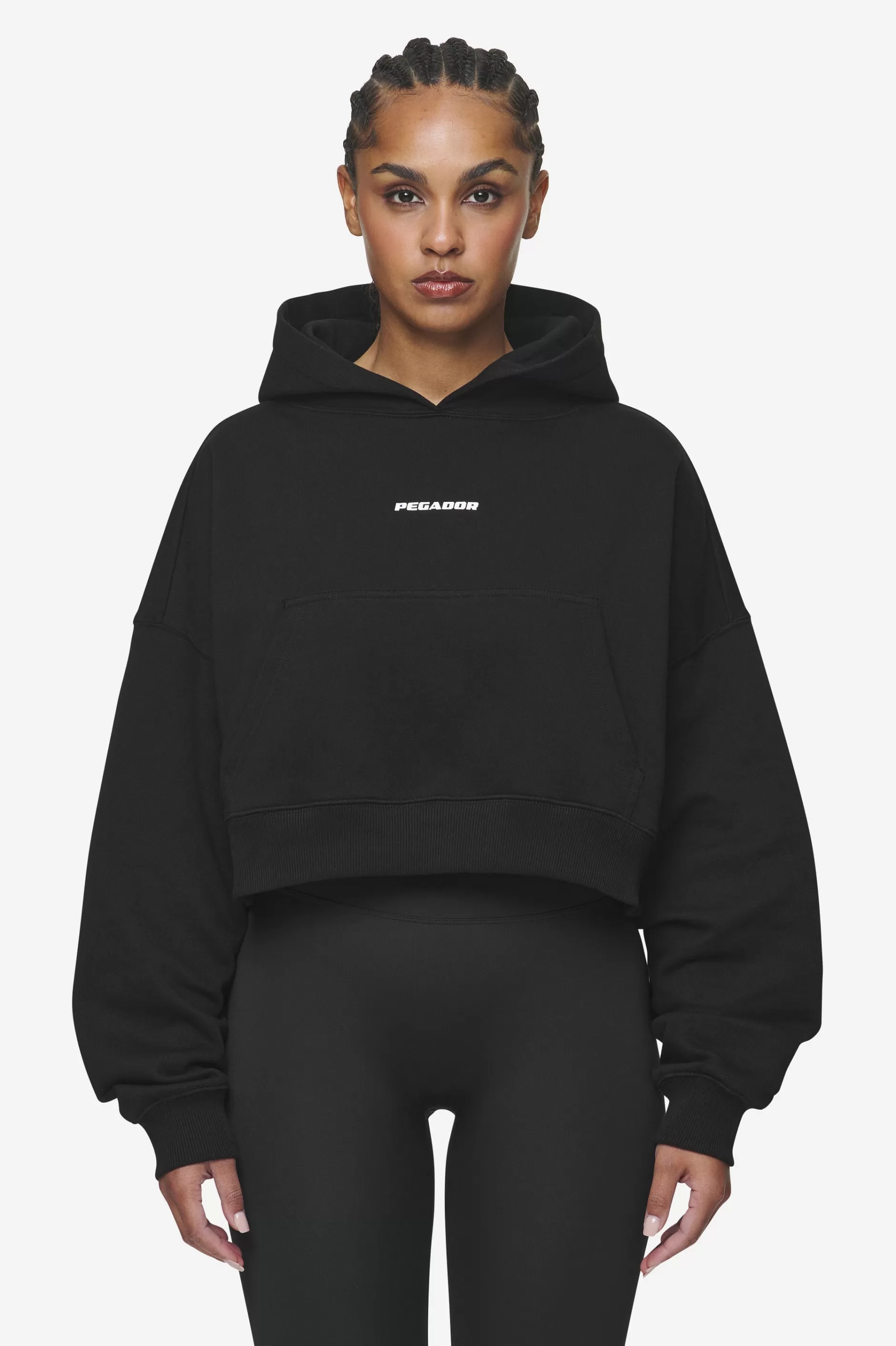 Store Pegador Salita Oversized Cropped Hoodie Black White Gum Back