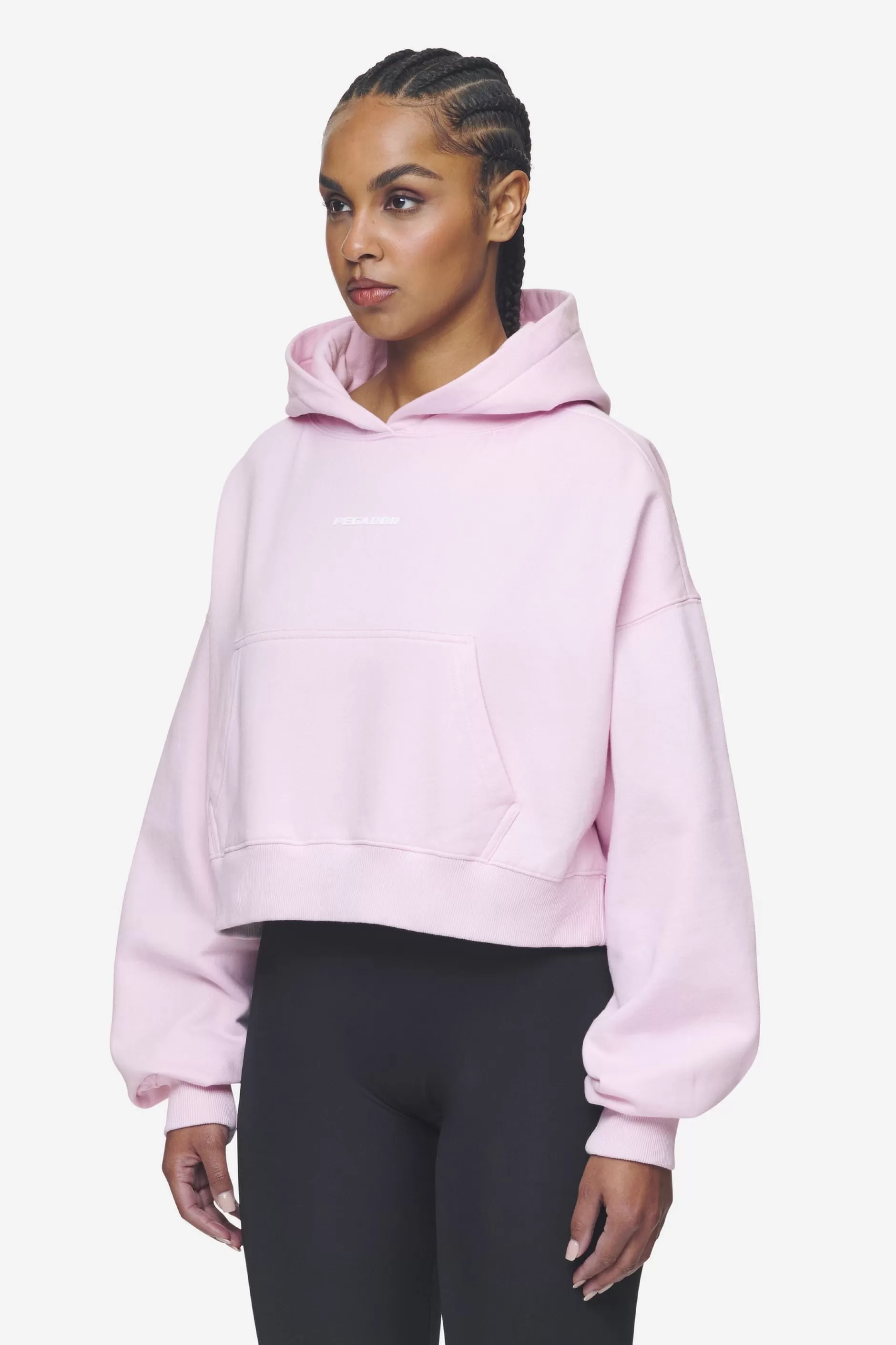 Clearance Pegador Salita Oversized Cropped Hoodie White Gum Washed bubblegum