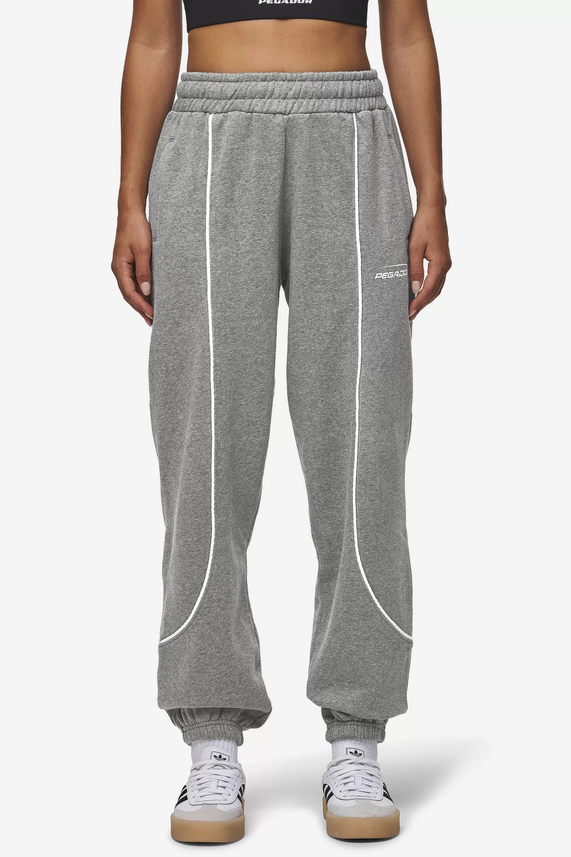 Clearance Pegador Silvi High Waisted Sweat Pants Deep Grey Melange