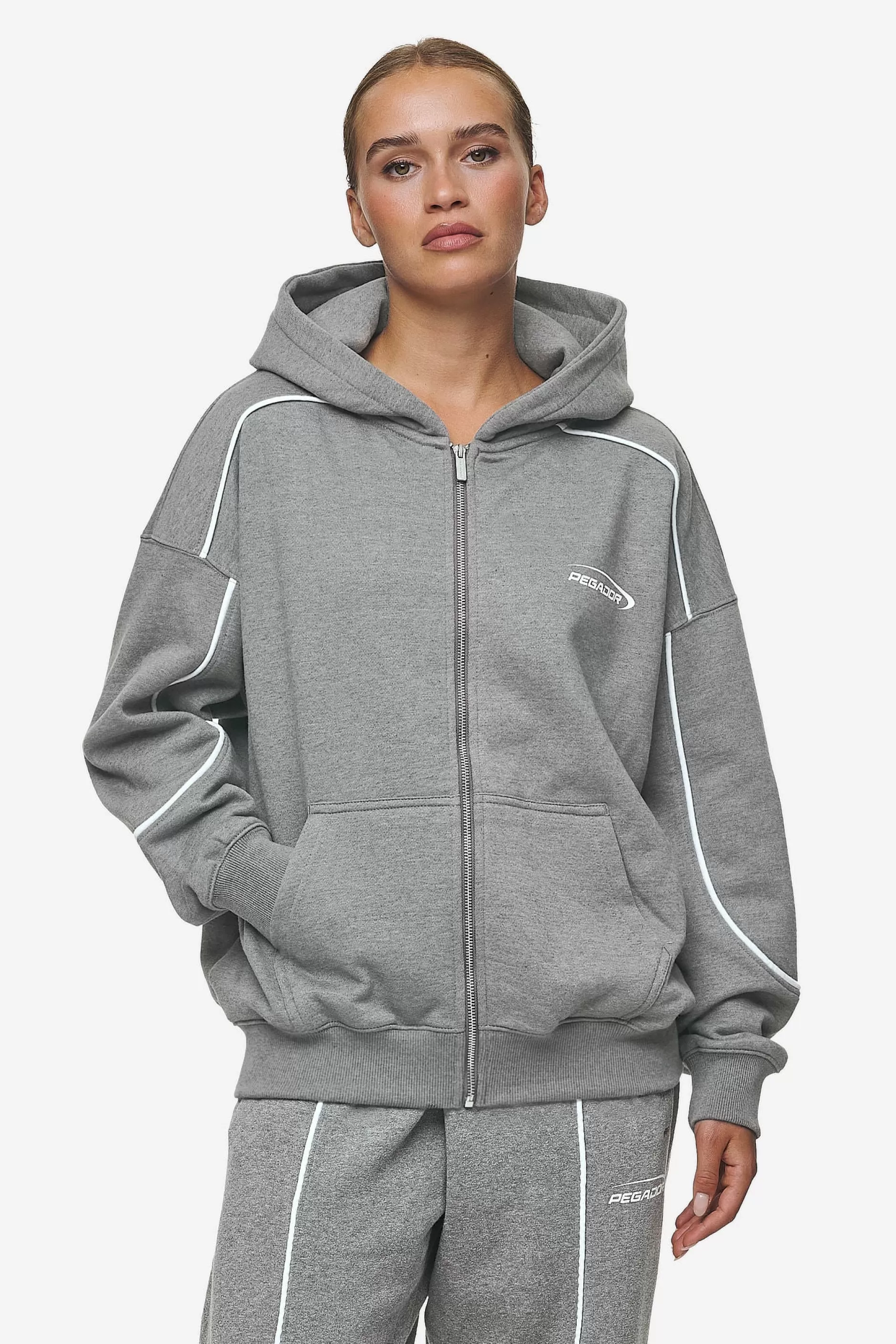 Online Pegador Silvi Oversized Sweat Jacket Deep Grey Melange