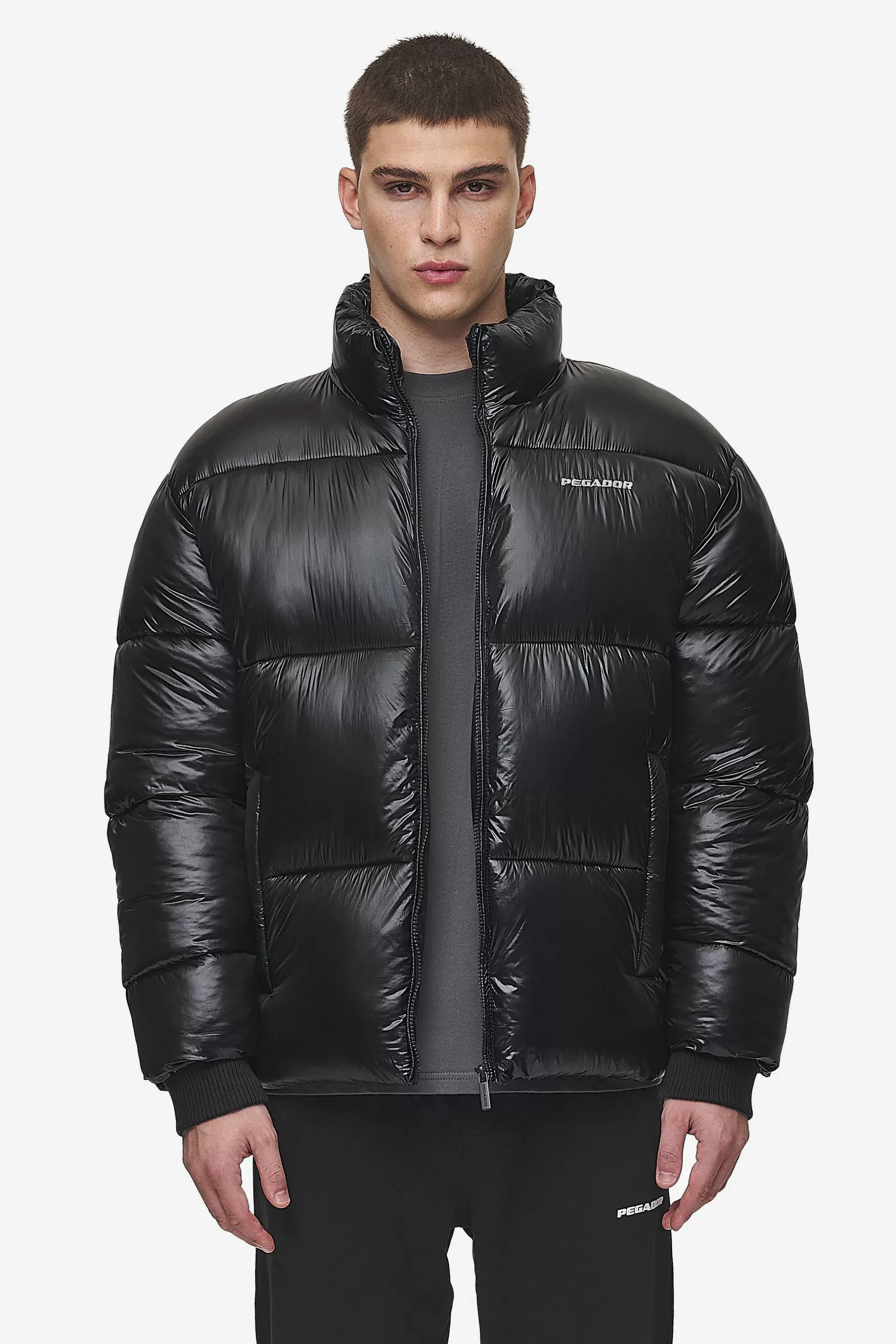 Fashion Pegador Solin Light Glossy Puffer Jacket Black