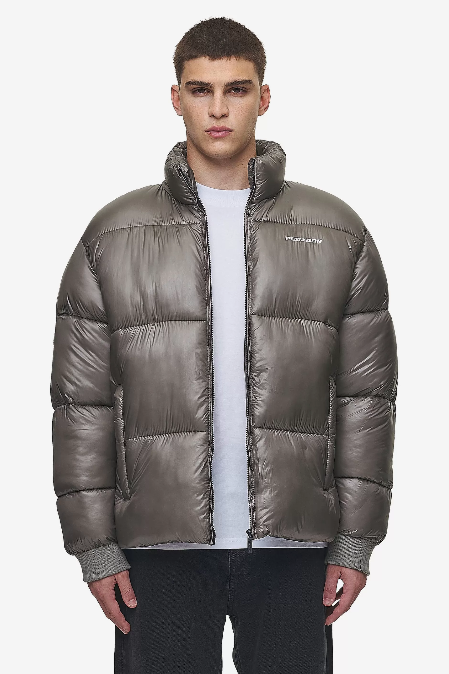 Clearance Pegador Solin Light Glossy Puffer Jacket Rock Grey