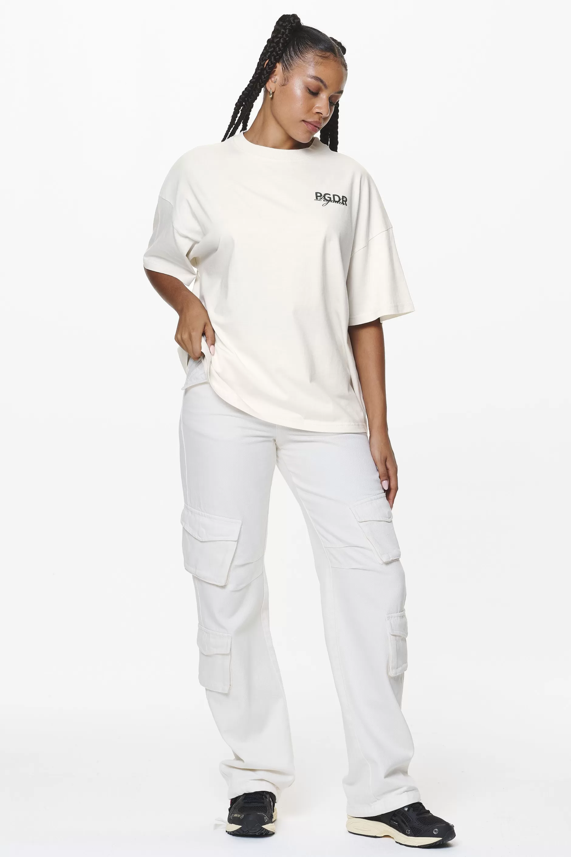 Outlet Pegador Sona Heavy Oversized Tee Washed Salty Cream