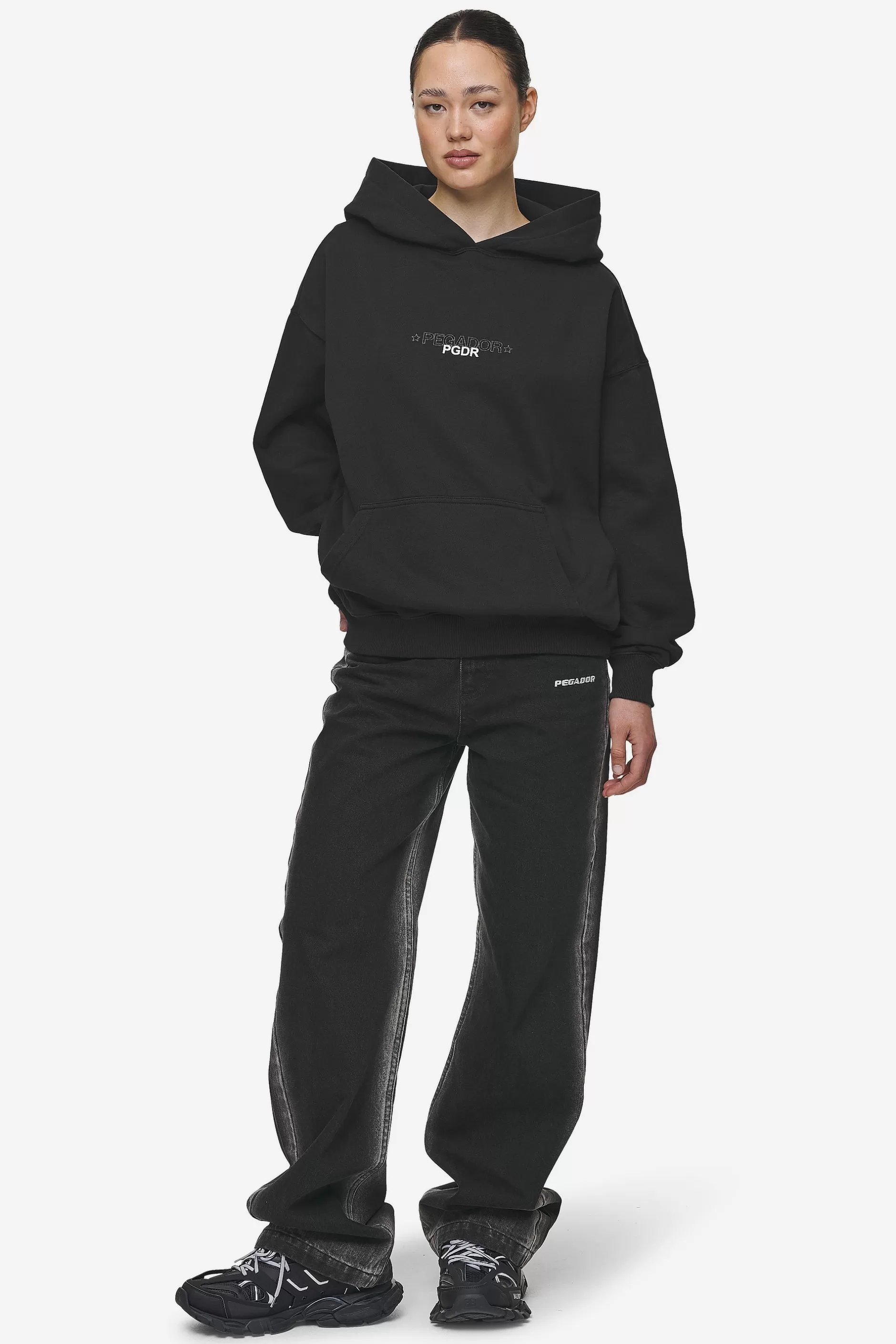 Shop Pegador Sonia Oversized Hoodie Washed Black