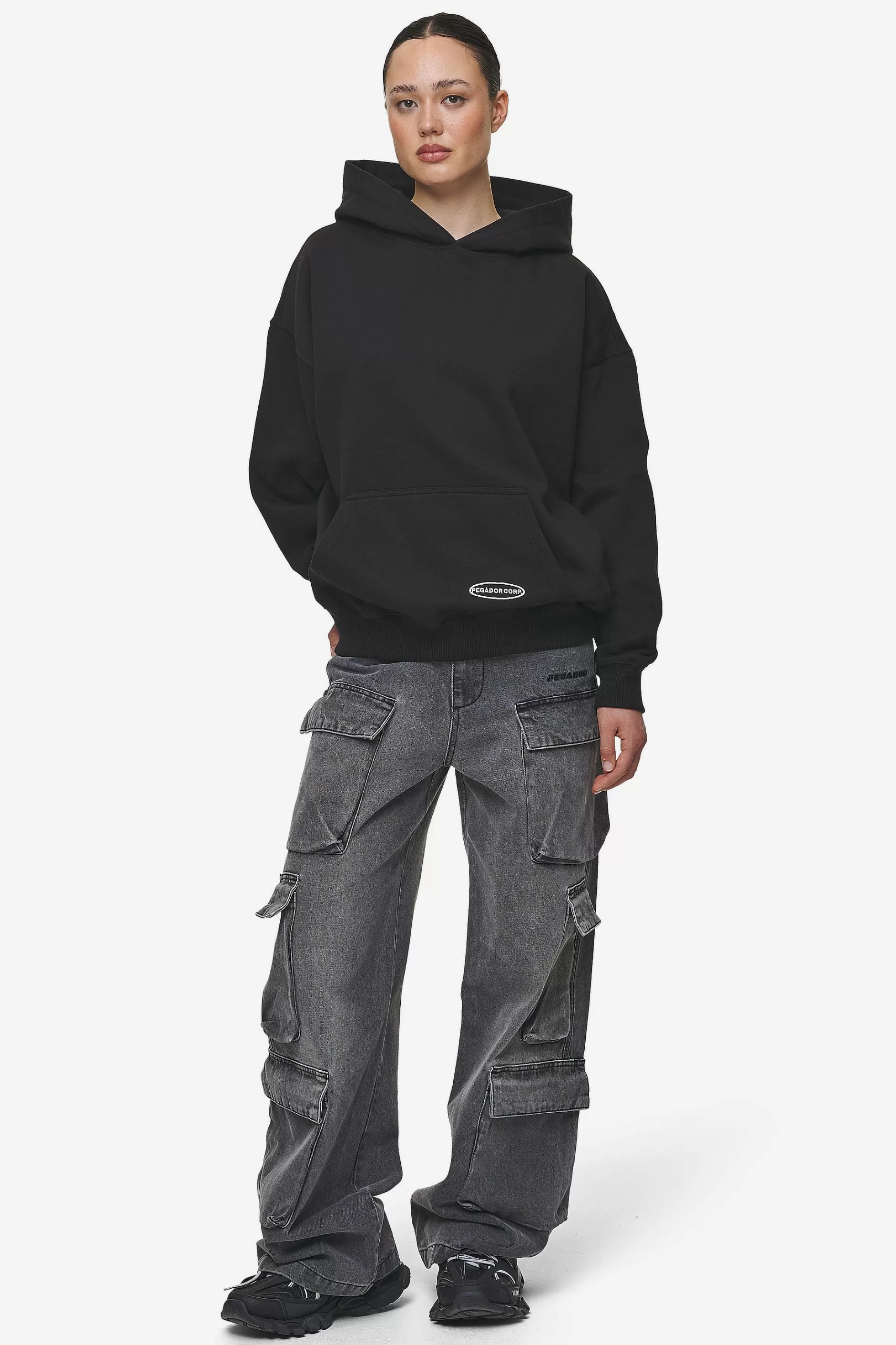 New Pegador Sora Oversized Hoodie Washed Black