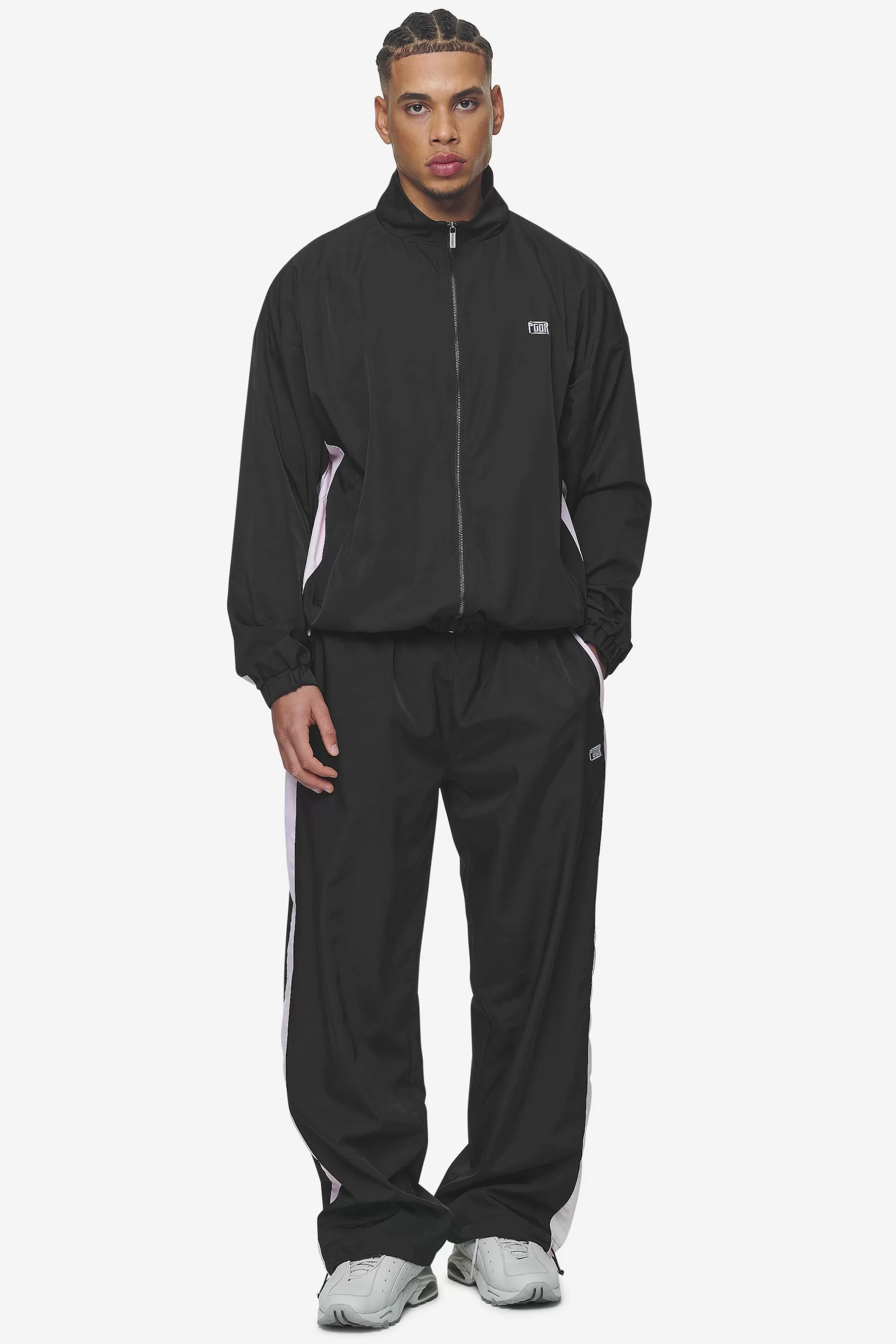 Discount Pegador Stow Wide Track Pants Black Bubblegum