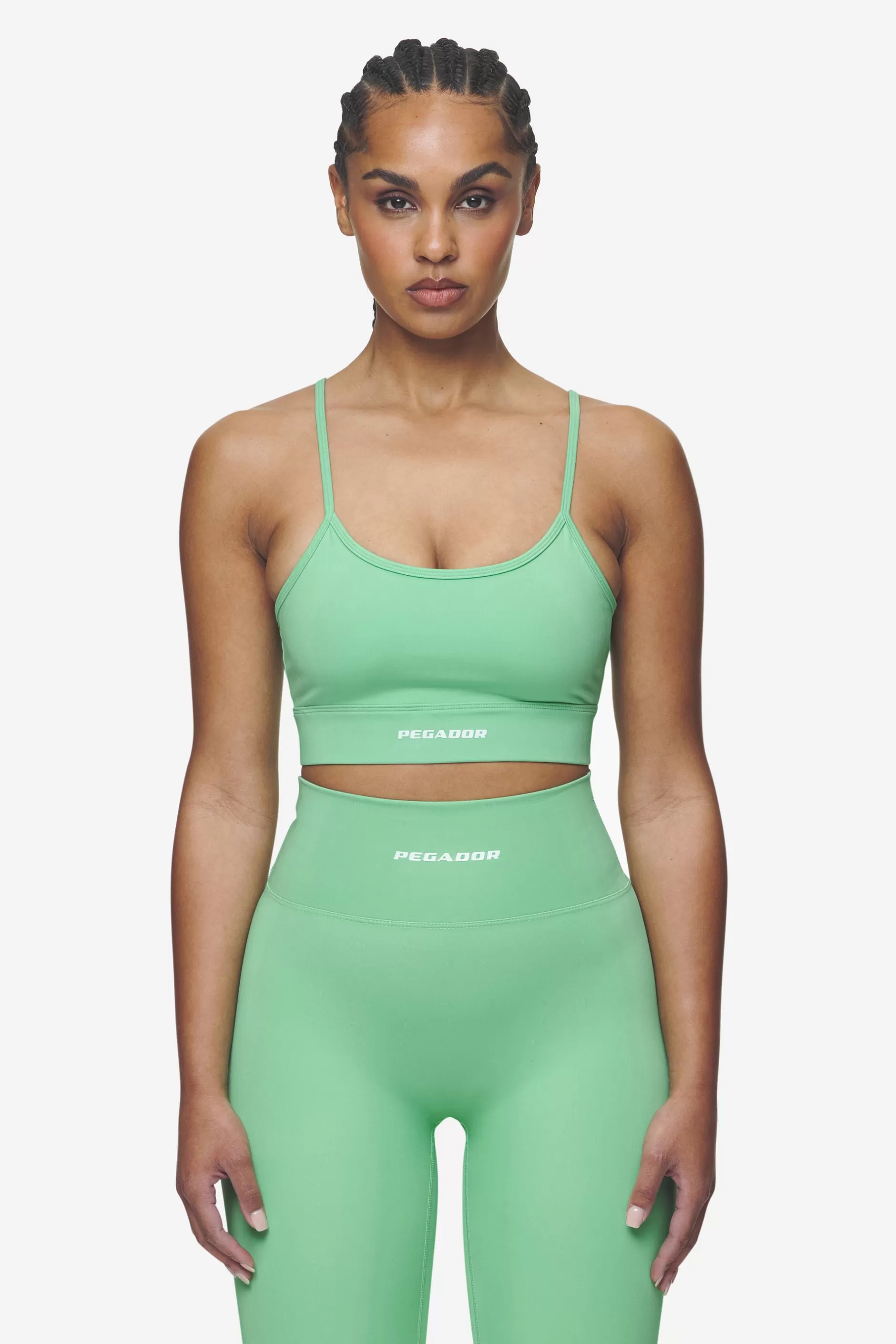 Hot Pegador Taja Sport Bra White Peppermint green