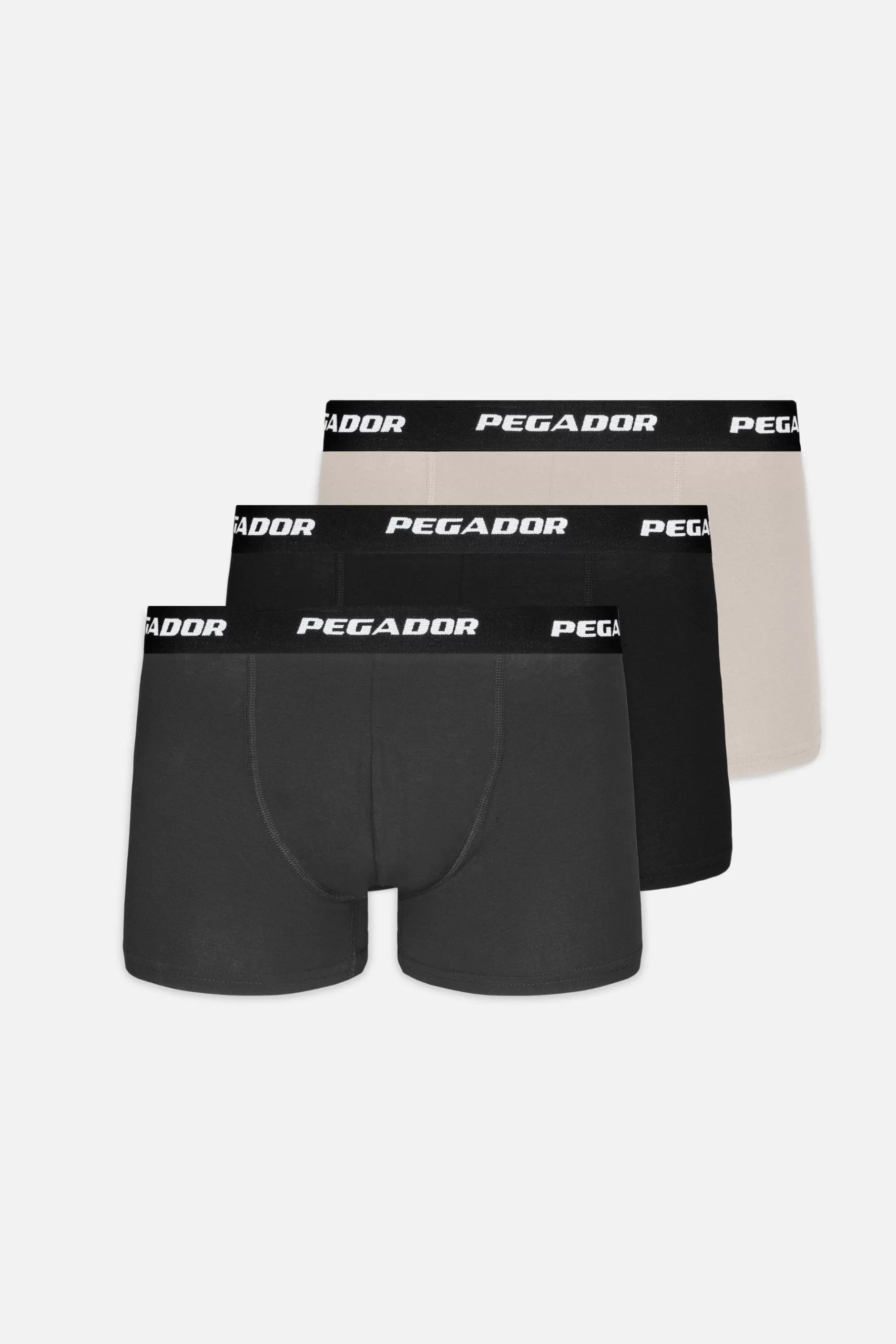 Discount Pegador Tantun Boxershorts 3 Pack Light Beige Anthracite Black