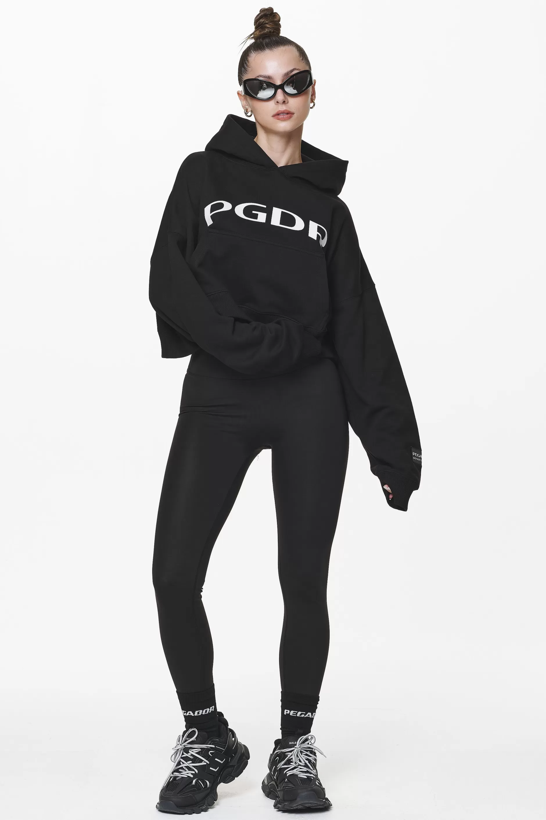 Sale Pegador Troms Oversized Cropped Hoodie Black