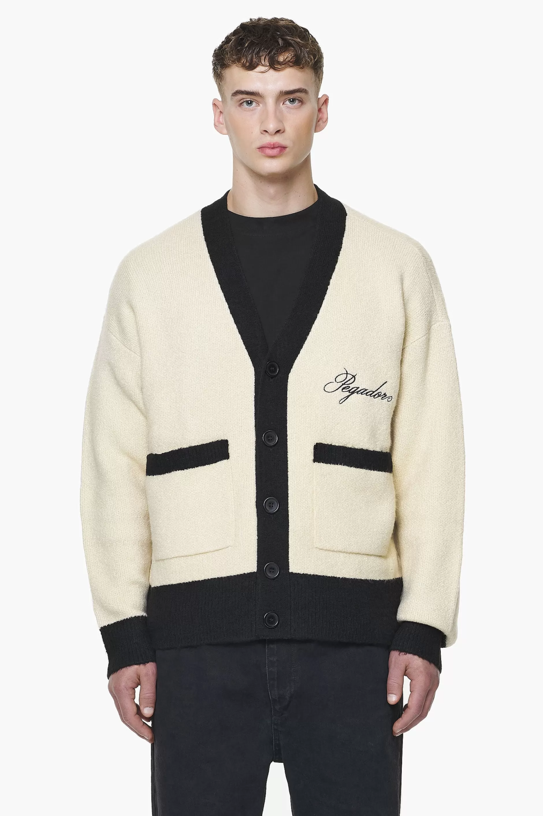 Sale Pegador Unio Knit Cardigan Onyx Black Kingdom Beige