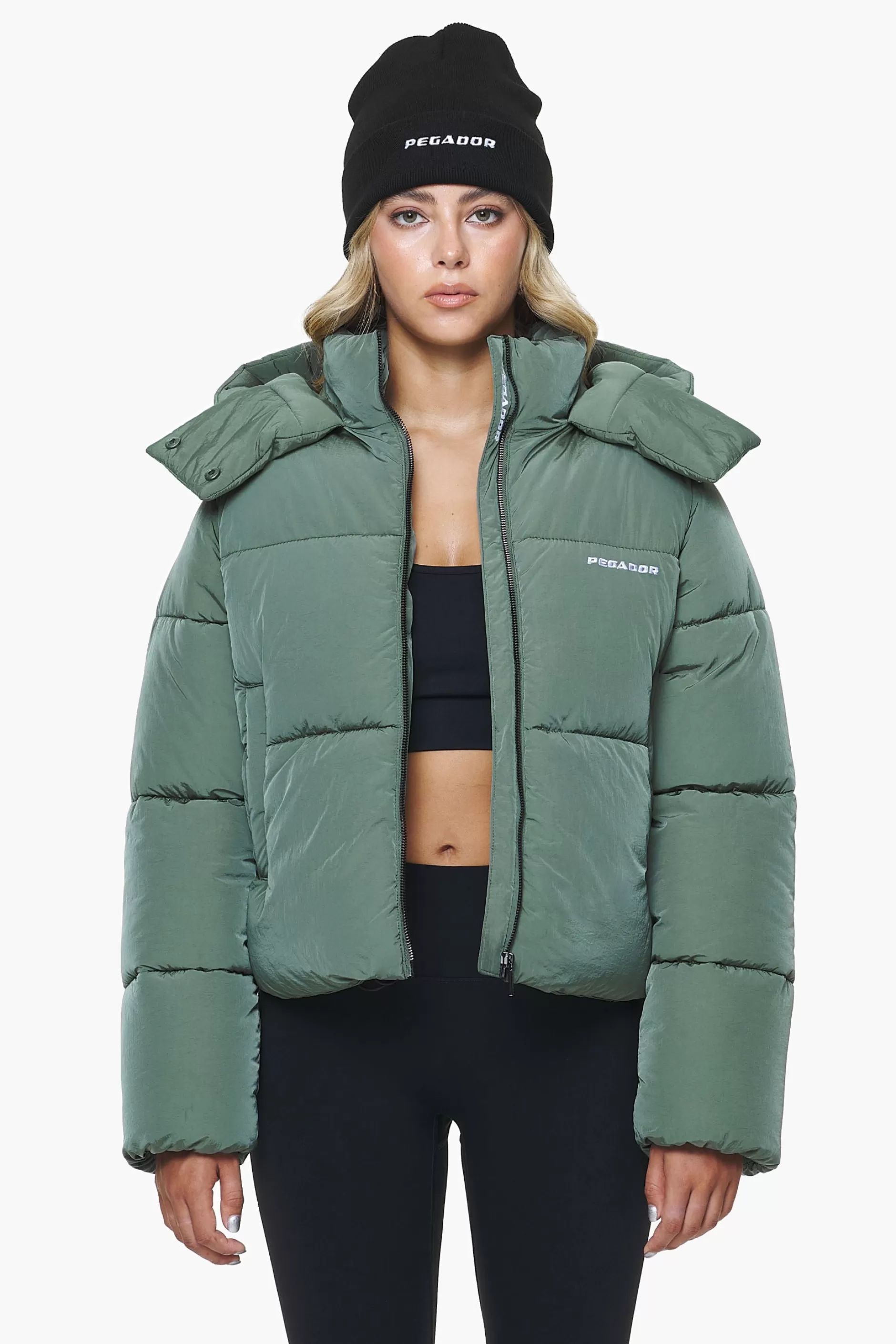 Hot Pegador Vanati Crushed Puffer Jacket Garden Green