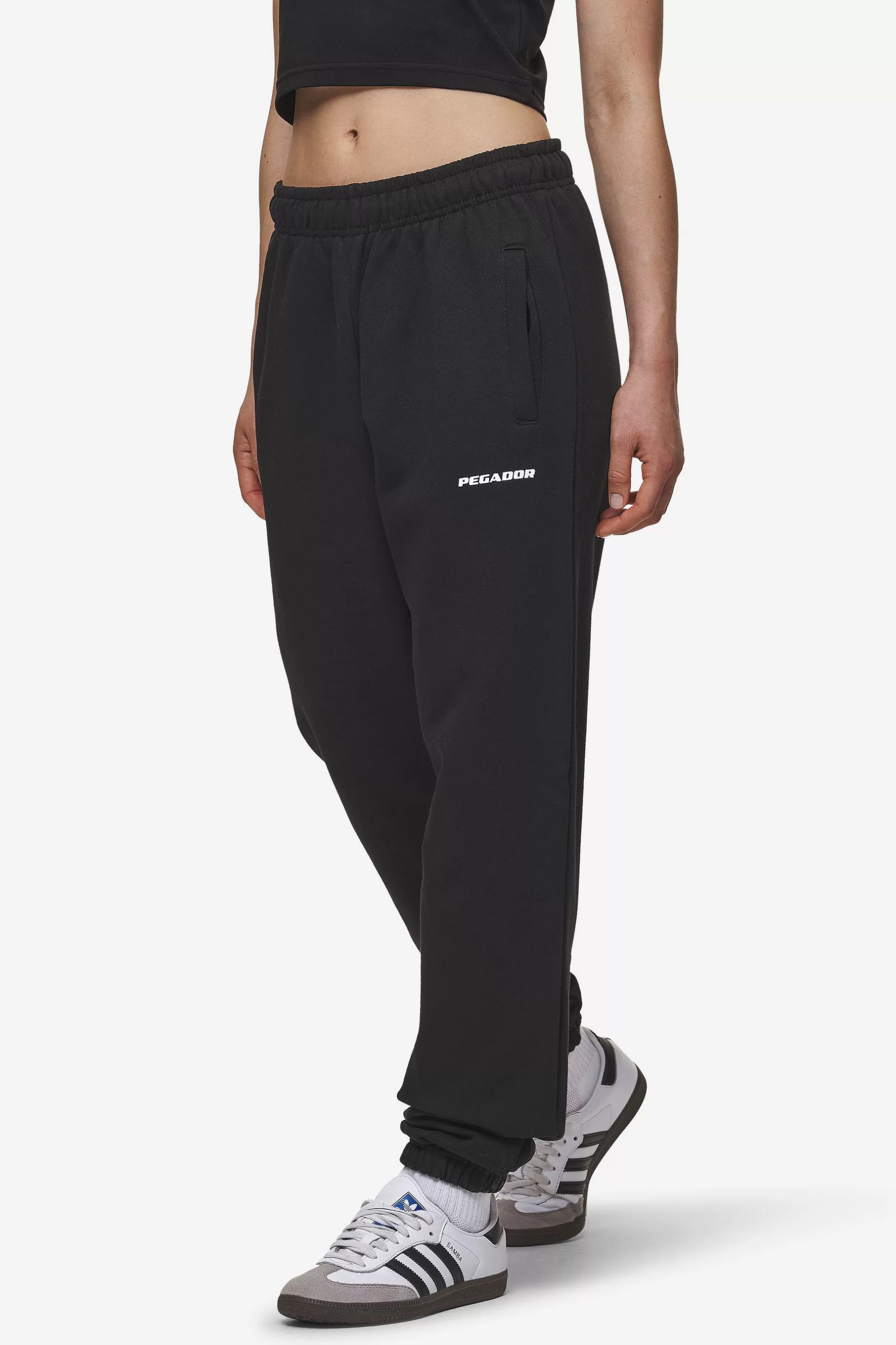 Shop Pegador Villa High Waisted Sweat Pants White Gum Black