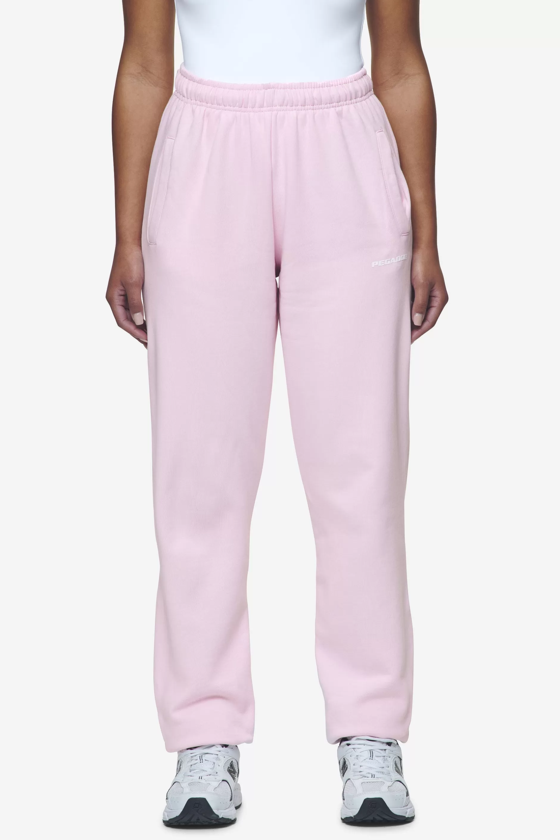 Shop Pegador Villa High Waisted Sweat Pants White Gum Washed bubblegum