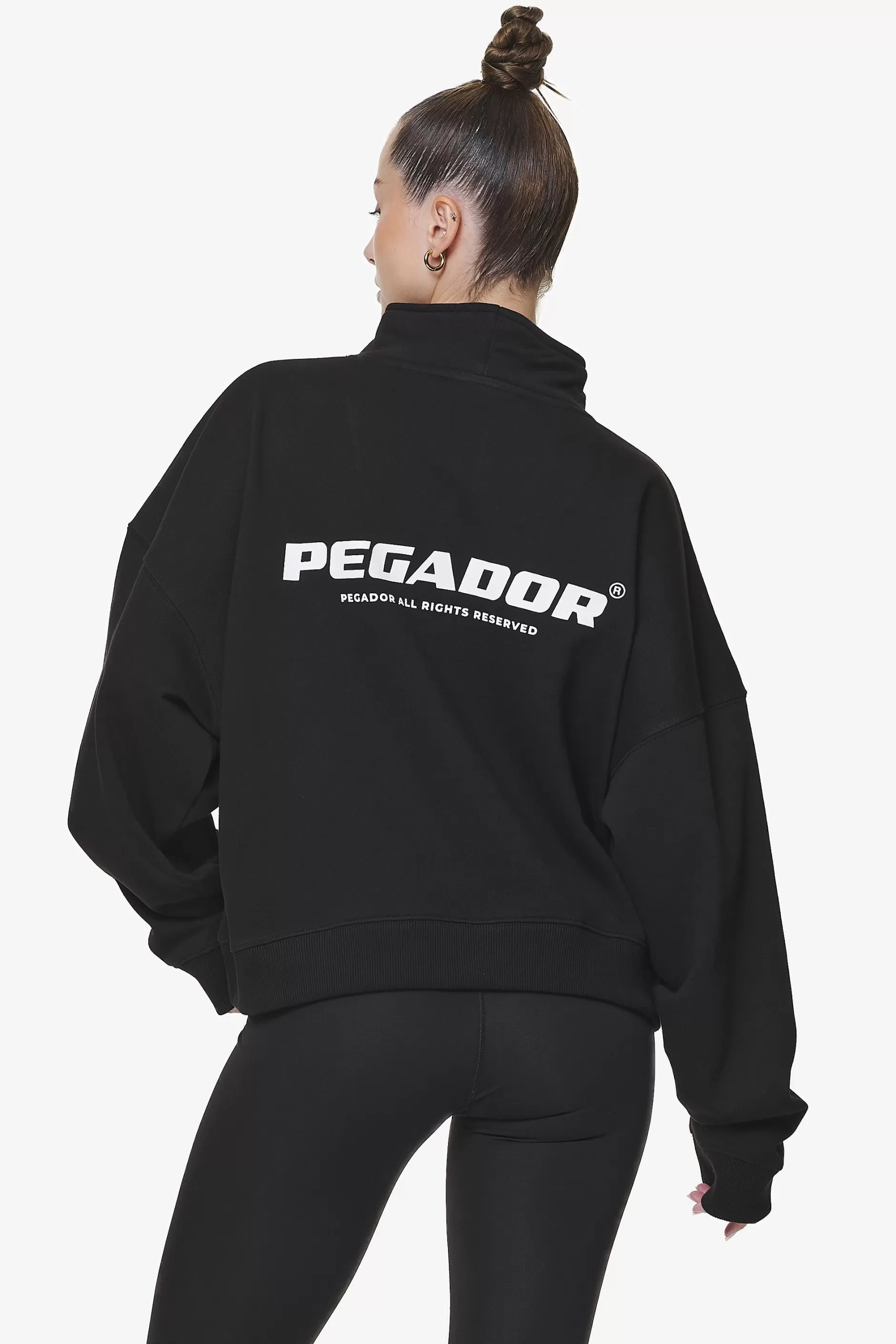 New Pegador Vuku Logo Oversized Halfzip Black