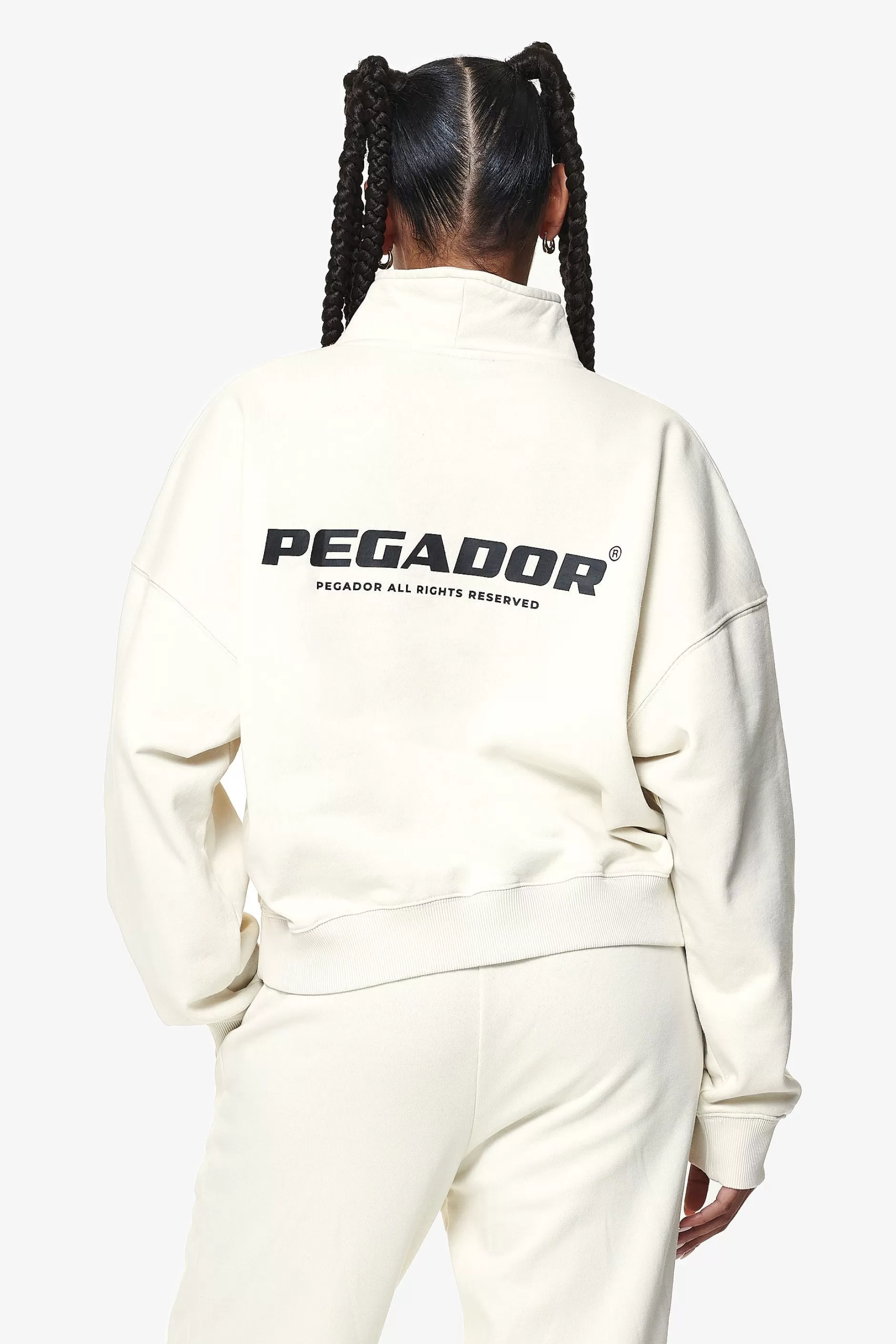 Sale Pegador Vuku Logo Oversized Halfzip Washed Salty Cream