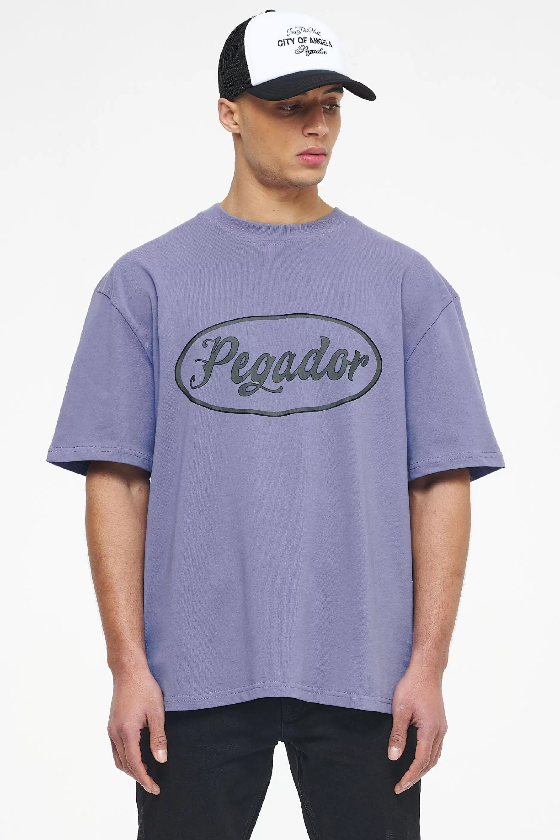Hot Pegador West Oversized Tee Vintage Washed Magic Violet