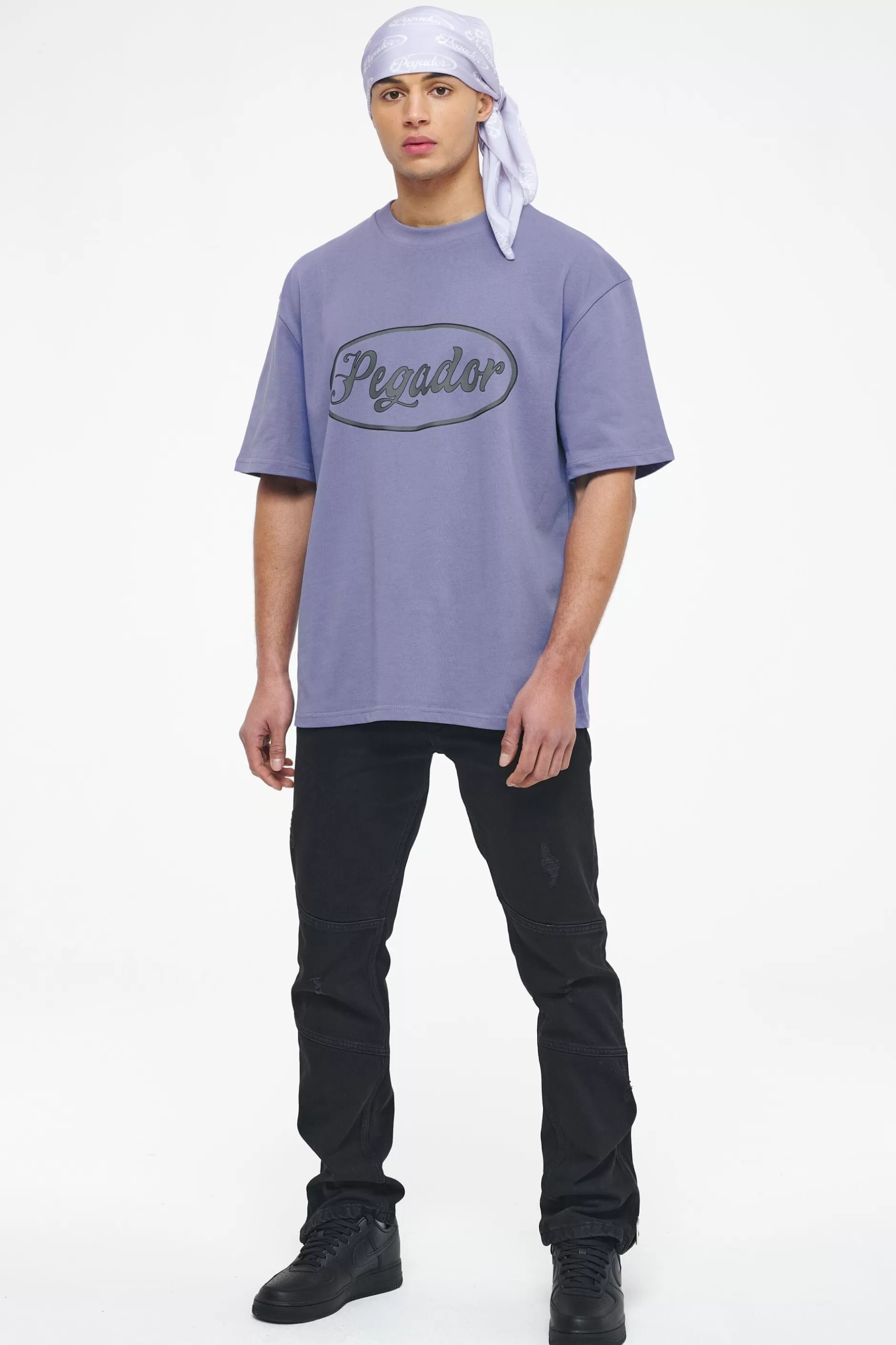 Hot Pegador West Oversized Tee Vintage Washed Magic Violet