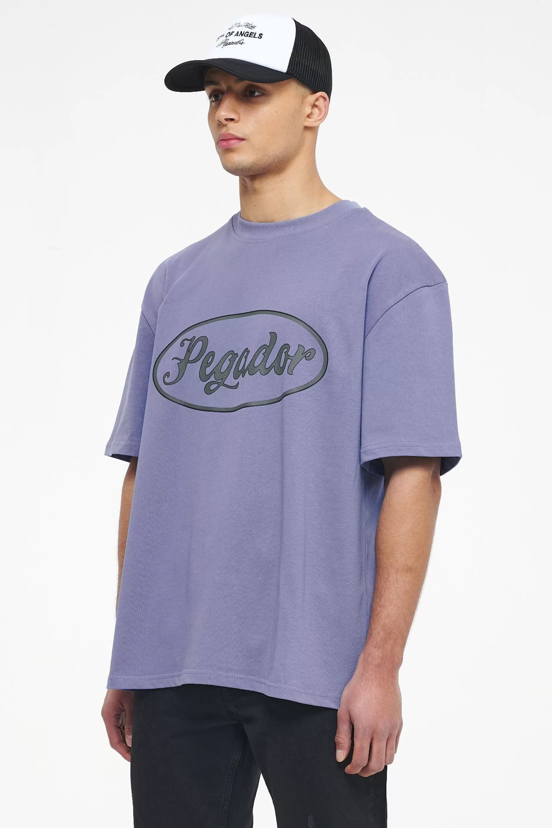 Hot Pegador West Oversized Tee Vintage Washed Magic Violet