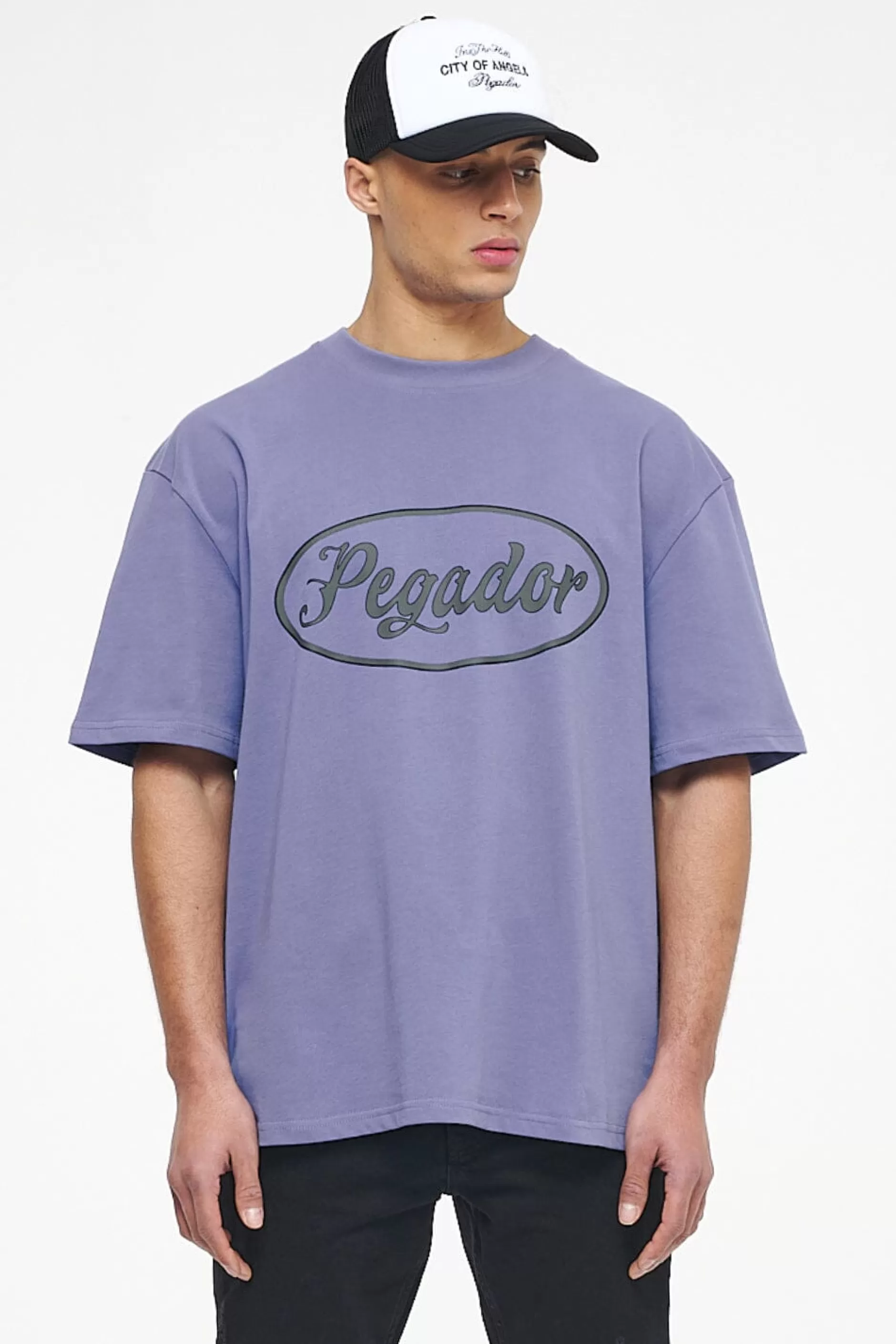 Hot Pegador West Oversized Tee Vintage Washed Magic Violet