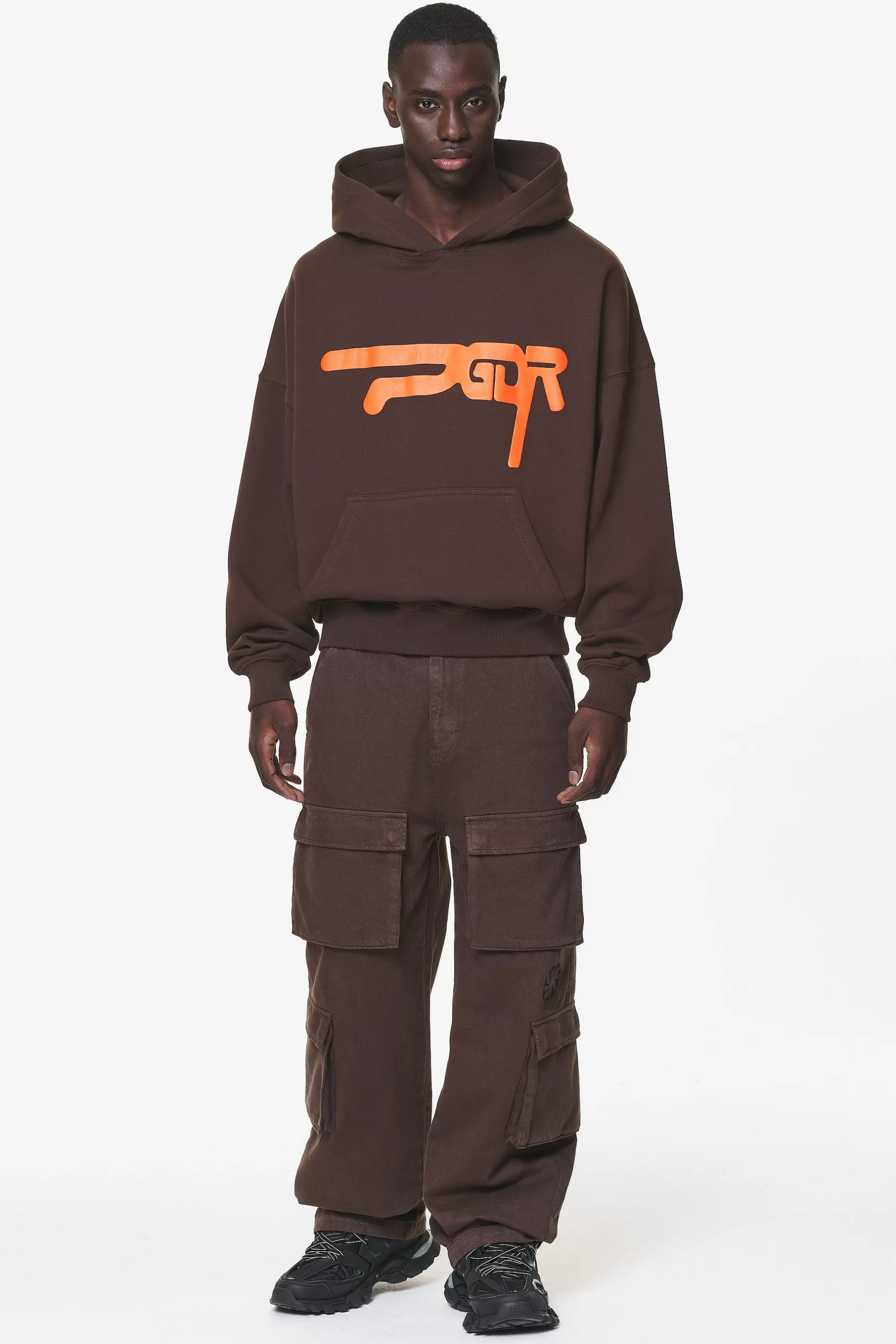 Hot Pegador Zero Boxy Hoodie Washed Oak Brown